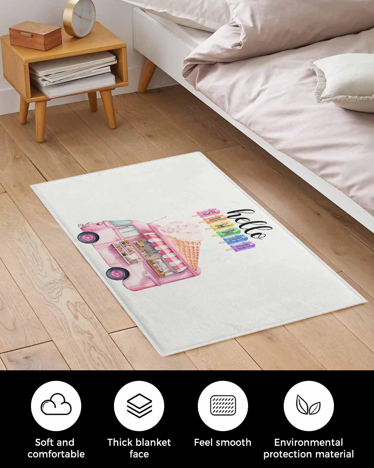 Amazon | バスマット 足ふきマット 夏 HELLO SUMMER アイスキャンデー